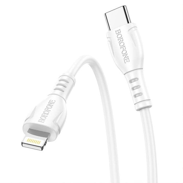 Кабель Borofone BX51, Type-C - Lightning, 2.4 А, 1 м, PVC оплётка, белый — фото 3