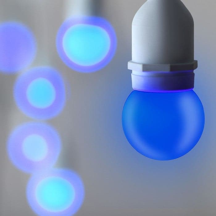 Лампа светодиодная Luazon Lighting, G45, Е27, 1.5 Вт, для белт-лайта, набор 20 штук, свечение синее — фото 2