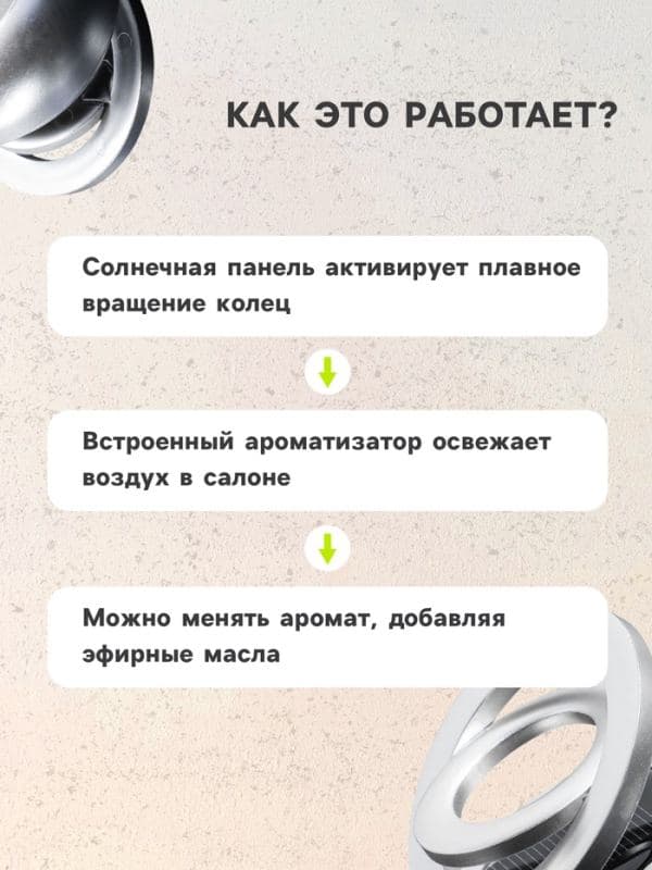 Ароматизатор в машину «Гравитационные кольца», 10×5 см, серебристый — фото 3