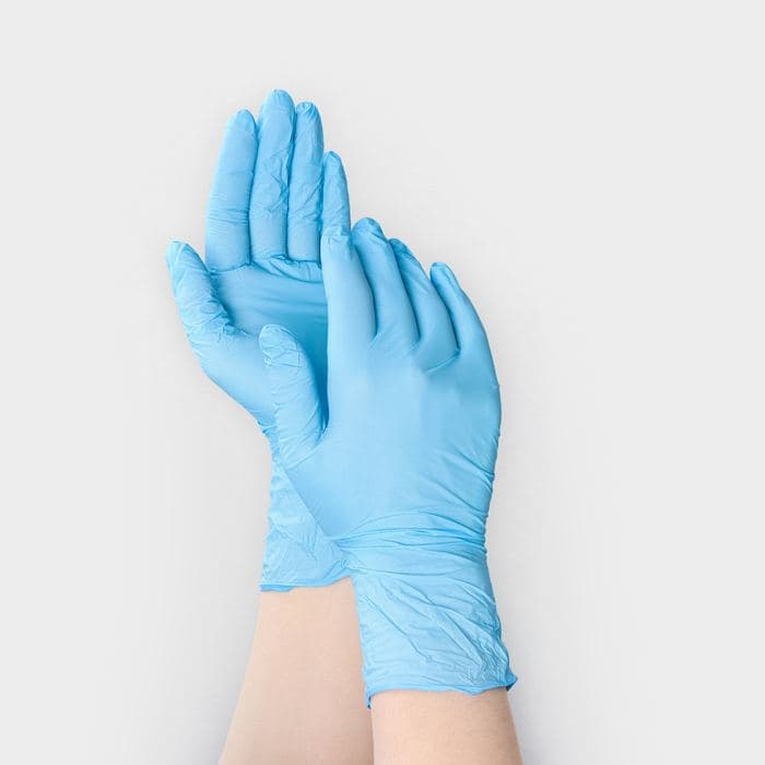 Перчатки нитриловые Nitrile, смотровые, нестерильные, размер М, 200 шт./уп (100 пар), голубые — фото 3