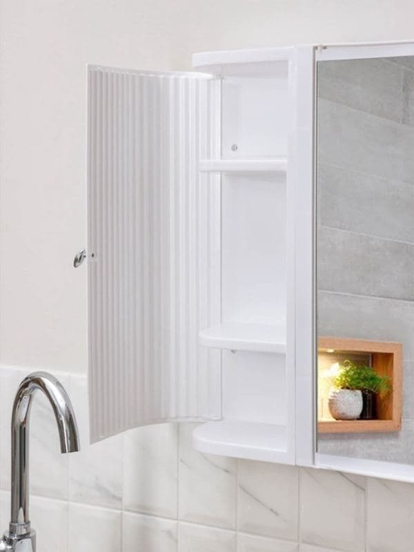 Зеркало – шкаф для ванной комнаты Hilton Premium Left, 550×150×560 мм, белое — фото 3