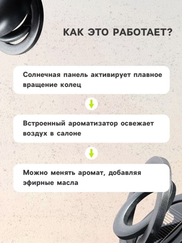 Ароматизатор в машину «Гравитационные кольца», 10×5 см, чёрный — фото 3