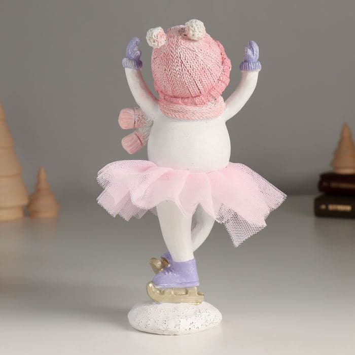 Фигурка полистоун «Снеговичок в розой юбке», 8.5×7×18 см — фото 4