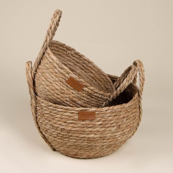 Корзины для хранения SL Home, плетёные, ручной работы, 2 шт.: 22×21×20 см, 27×24×22 см — фото 3