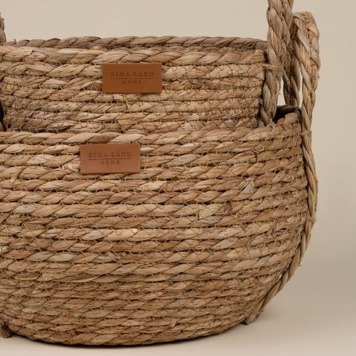 Корзины для хранения SL Home, плетёные, ручной работы, 2 шт.: 22×21×20 см, 27×24×22 см — фото 4