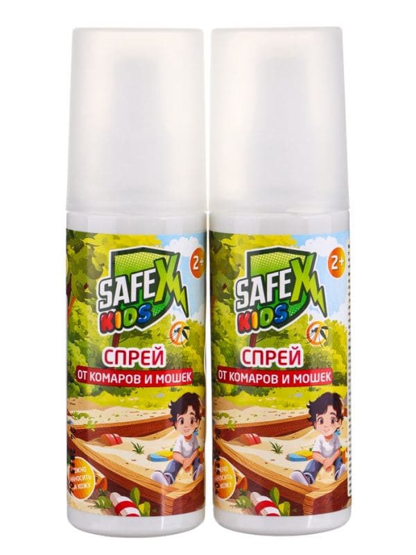 Спрей от комаров и мошек Safex KIDS, 100 мл 2 штуки — фото 2