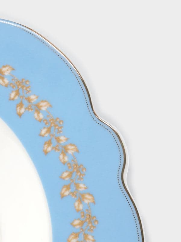 Тарелка глубокая WY Royal blue, 220 мл, d=21.5 см, фарфор, белая, голубая — фото 3