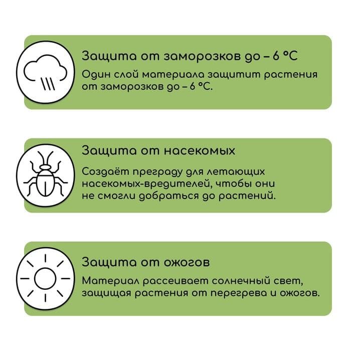 Материал укрывной, 5×1.6 м, плотность 42 г/м², спанбонд с УФ-стабилизатором, белый, Greengo, Эконом 30% — фото 5