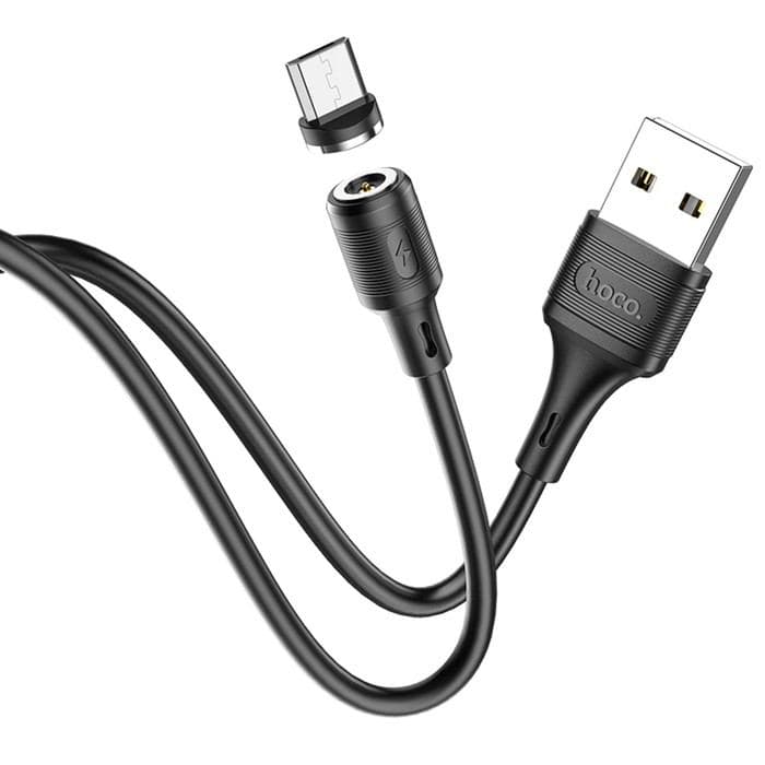 Кабель Hoco X52, microUSB - USB, магнитный разъём, только зарядка, 2.4 А, 1 м, чёрный — фото 3