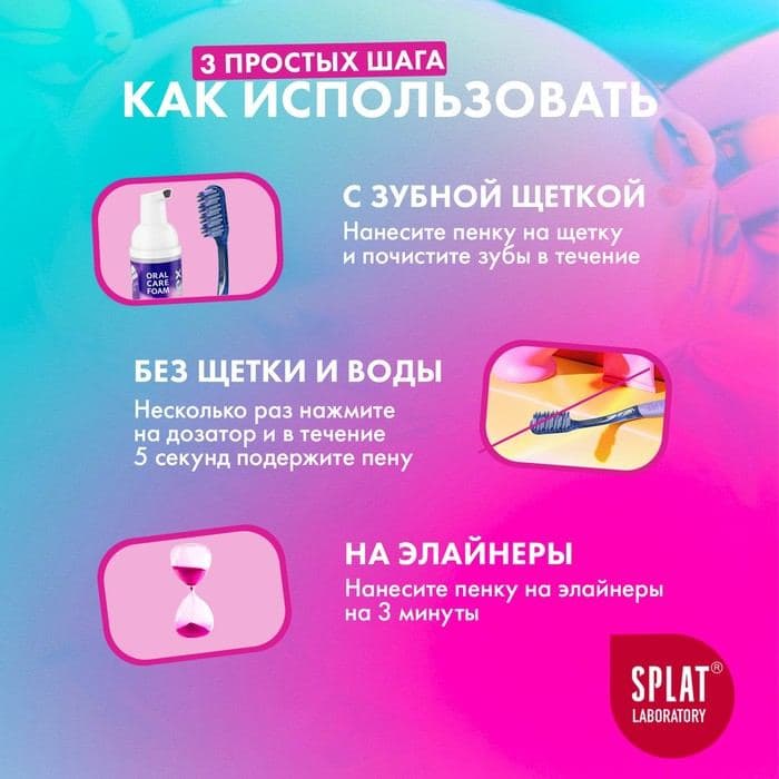 Пенка для полости рта Splat Ortho+, мятная, 50 мл — фото 4