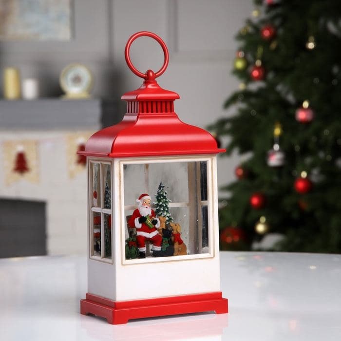 Светодиодная фигура «Фонарь с Дедом Морозом» 12×22.5×7.8 см, музыка, свечение тёплое белое — фото 3