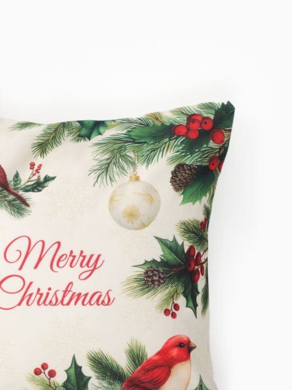 Наволочка декоративная новогодняя «Этель» Christmas birds велюровая, размер 40×40 см — фото 2