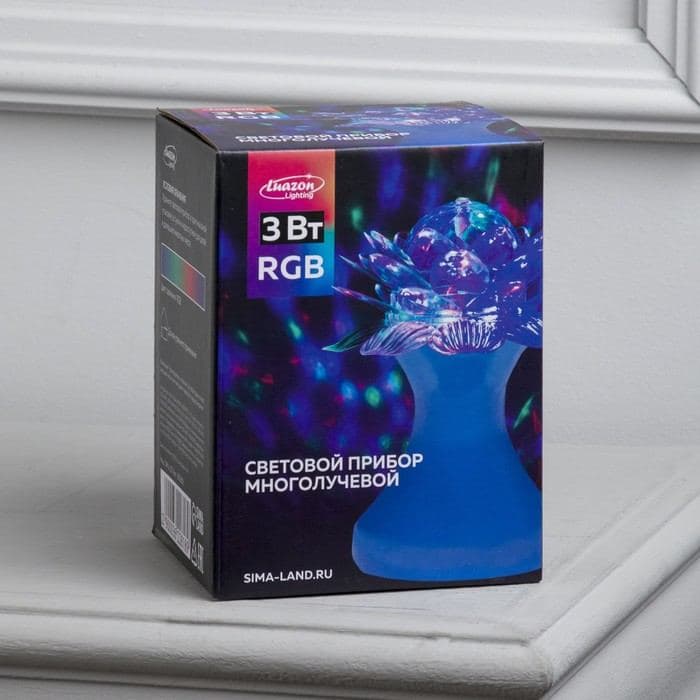 Световой прибор «Цветок» 12.5 см, свечение RGB, 220 В — фото 4