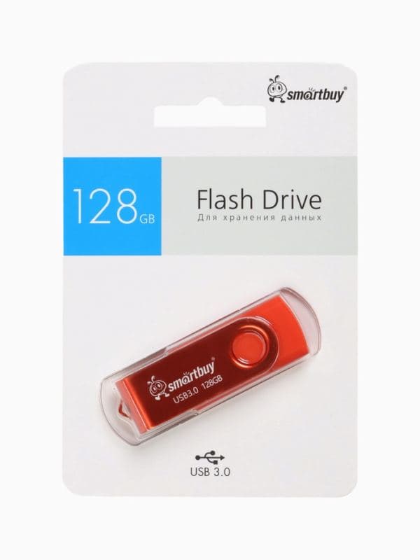 Флешка Smartbuy Twist, 128 Гб, USB 3.1, чтение до 70 Мб/с, запись до 40 Мб/с, красная — фото 4