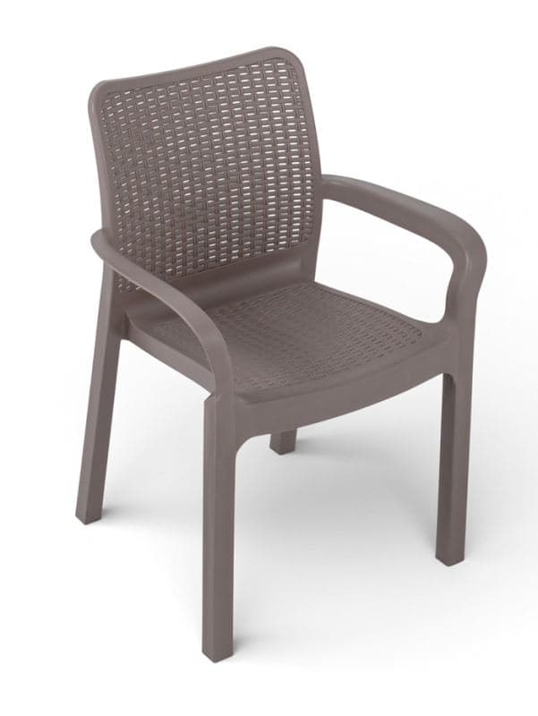 Стул садовый пластиковый Rattan, 50.6×58×83.3 см, цвет французский платан — фото 3