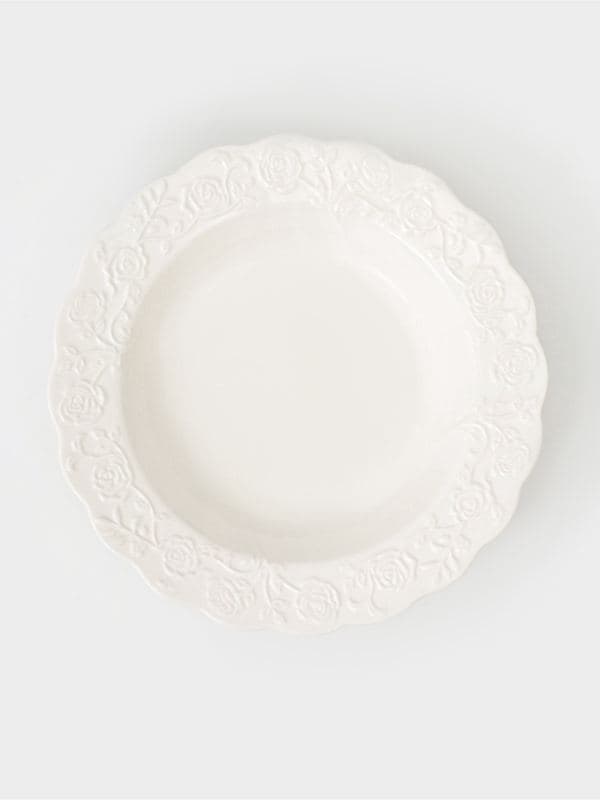 Тарелка глубокая Garden rose, d=24 см, 630 мл, фарфор, белая — фото 2