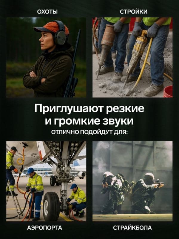 Тактические наушники для стрельбы с активным шумоподавлением — фото 3