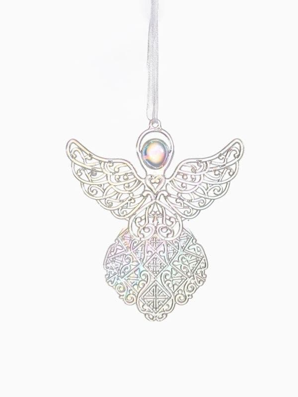 Ёлочная игрушка «Зимнее волшебство. Ангелок перелив», 12×10.5 см, прозрачный — фото 5