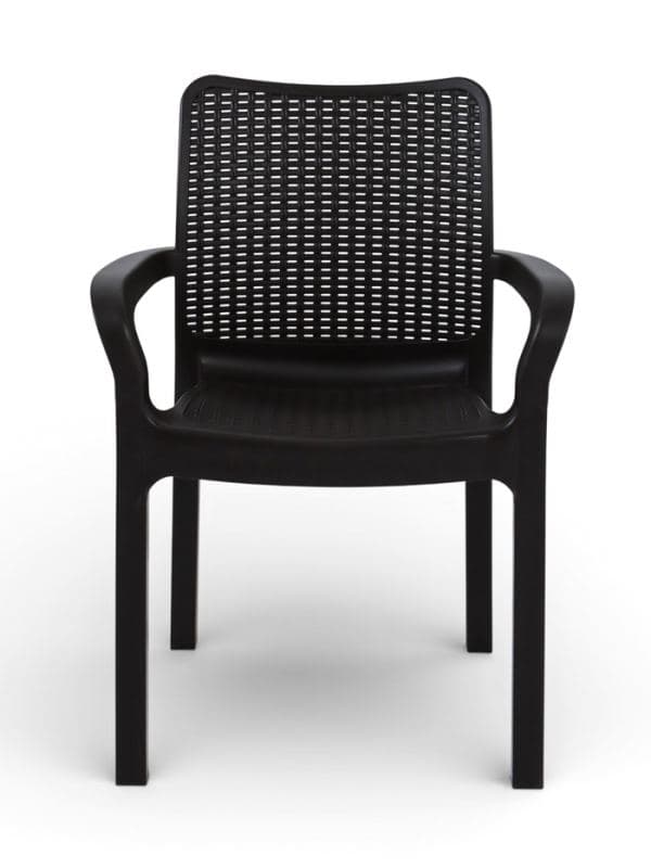 Стул садовый пластиковый Rattan, 50.6×58×83.3 см, цвет горький шоколад — фото 2