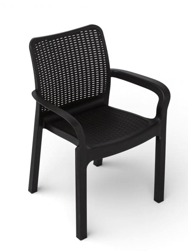 Стул садовый пластиковый Rattan, 50.6×58×83.3 см, цвет горький шоколад — фото 3