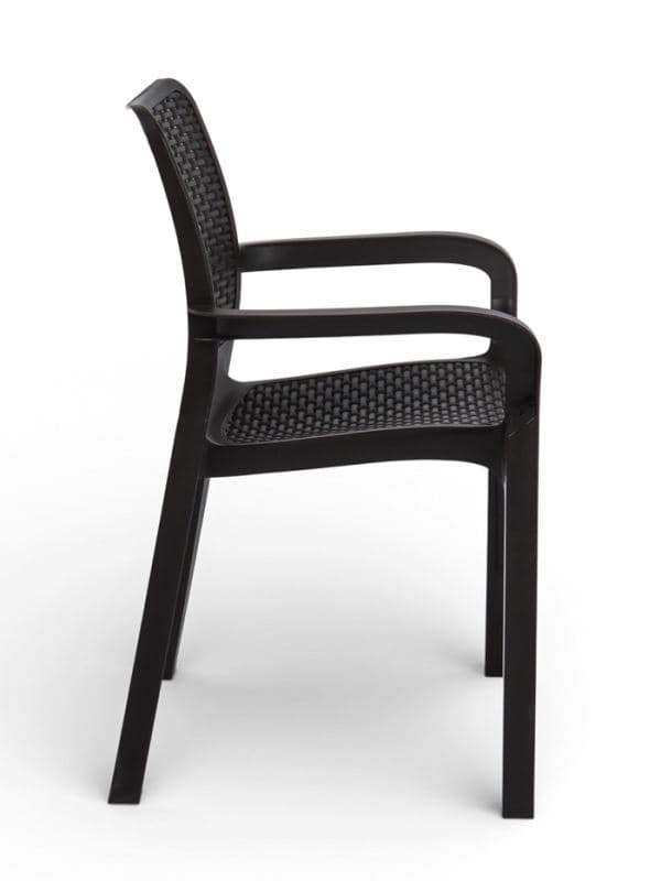 Стул садовый пластиковый Rattan, 50.6×58×83.3 см, цвет горький шоколад — фото 4